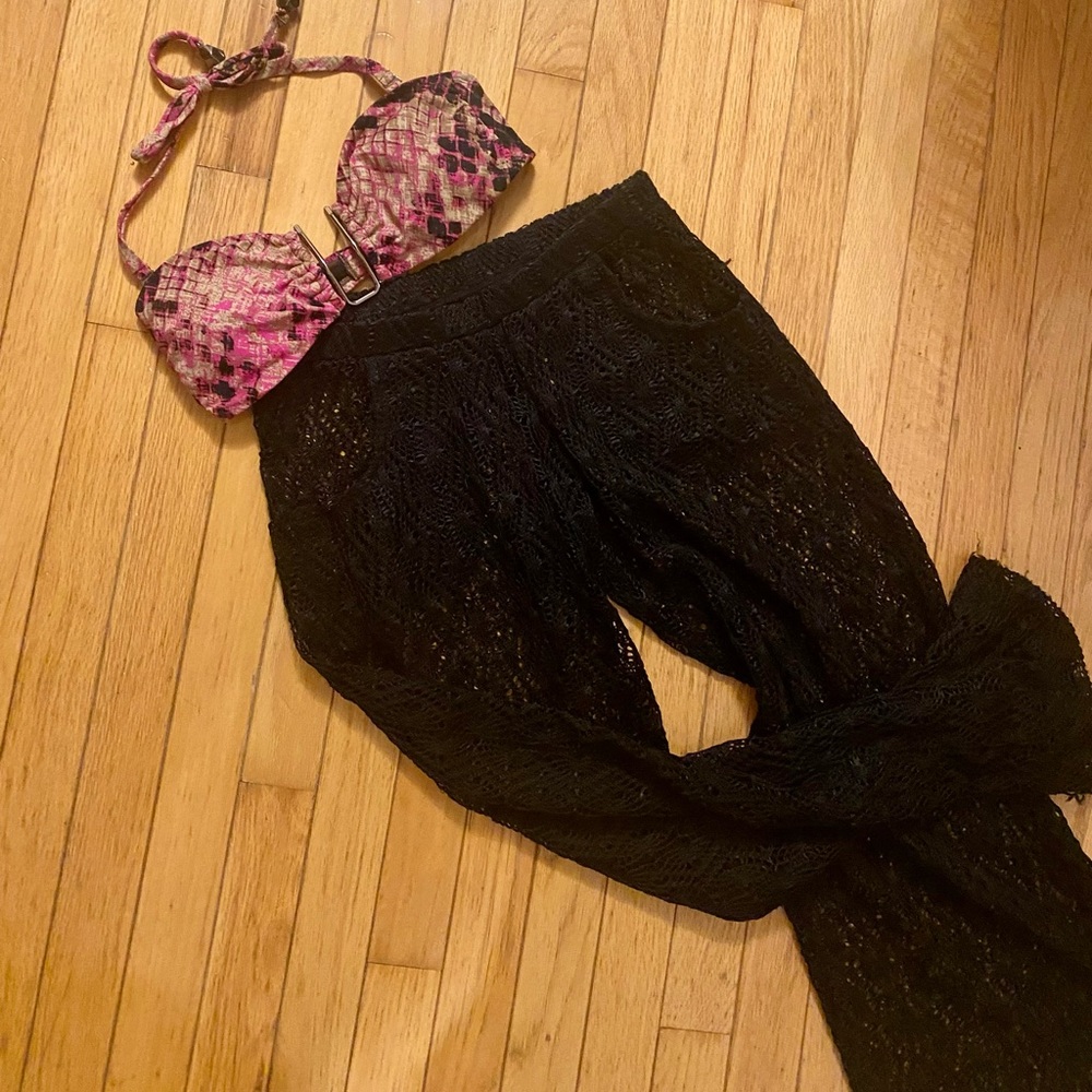 Black Knit Cover Up Pants